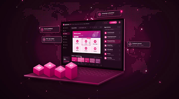 AppSuite no-code CMS: scene editor and app library for touchscreens