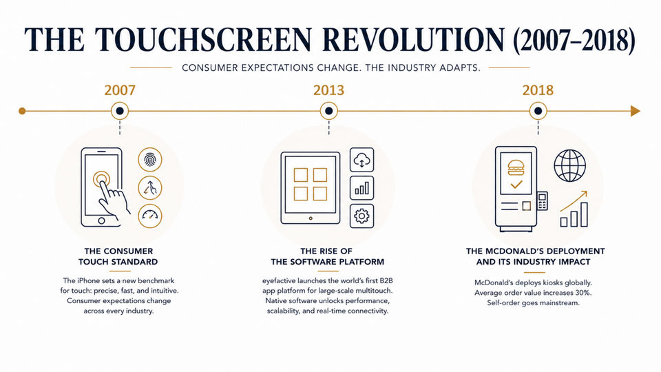 Timeline of the touchscreen revolution and the rise of kiosk software platforms